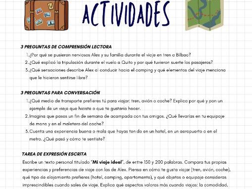 Viajes con encanto – Spanish Reading, Speaking & Writing Activity (B1)
