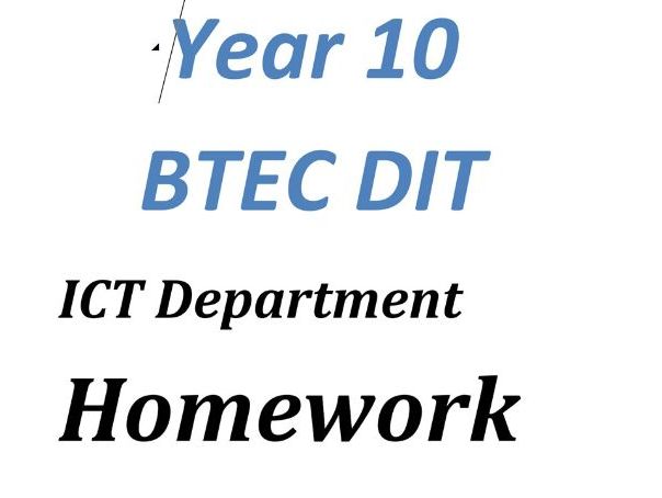 BTEC Tech Award DIT – Component 3 Homework & Assessment Booklets (2022 Spec)
