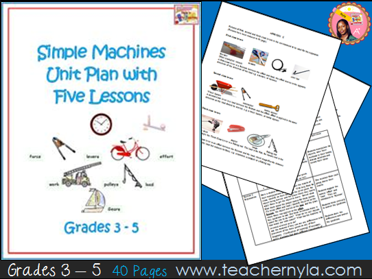 Simple Machines Unit Plan with Five Lessons