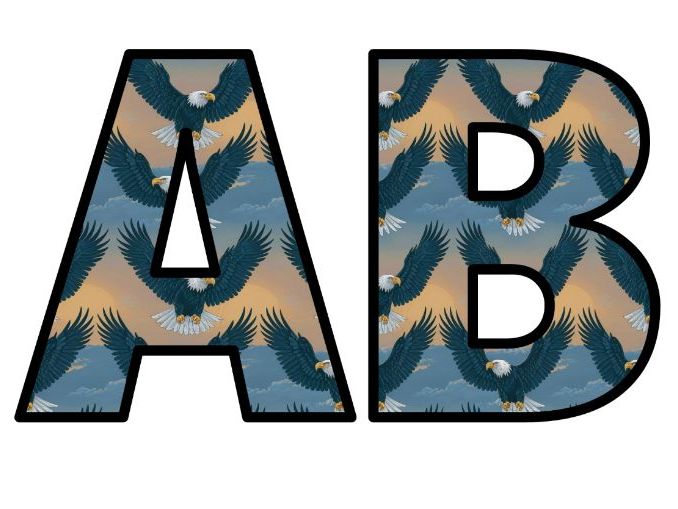 American Eagles Lettering Set Classroom Display | Lettering Set | Whole Alphabet A-Z and 0-9