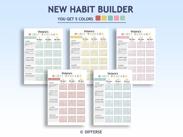 Habit Tracker | Habit Chart | Goal Tracker | Habit Planner | Change Behaviour