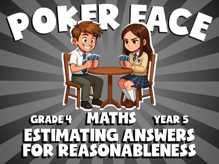 Estimating Answers for Reasonableness POKER FACE Maths Game | No-Prep Year 5 Review Activity