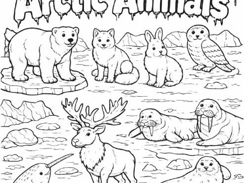 Arctic Animals Colouring Page - Polar Animals