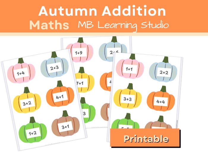 Autumn Spotted Pumpkin Addition to 10 Activity