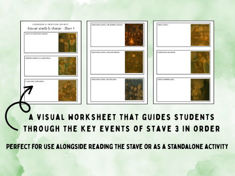 GCSE - A Christmas Carol - Stave 3  (Note-Taking Resource Worksheet).