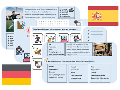 Hobbies & Opinions (German & Spanish) – Independent Learning & Cover Pack