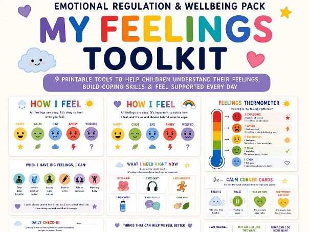 Emotional Regulation Toolkit for Kids | Feelings Worksheets |