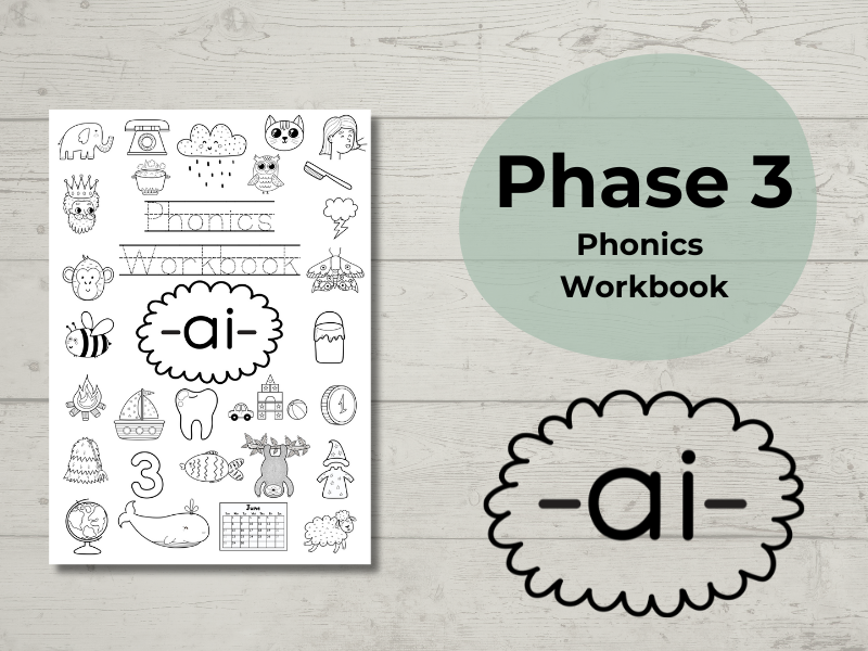 Phase 3 Phonics Workbook ai sound