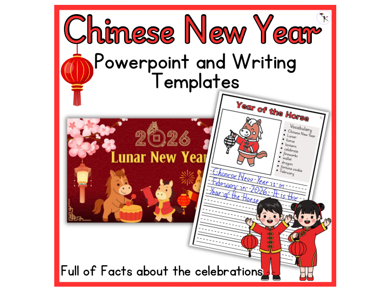 Chinese New Year 2026 PowerPoint & Writing Templates Lunar Year of Horse