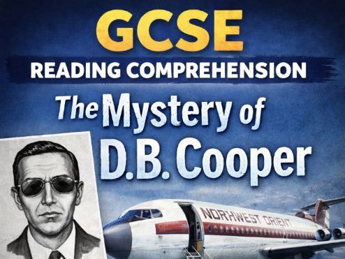 GCSE Reading Comprehension – The Mystery of D.B. Cooper (Retrieval, Inference & Evaluation Questions