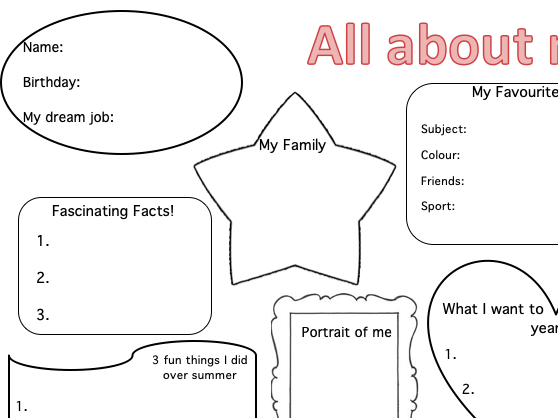 All about me - tutor activity