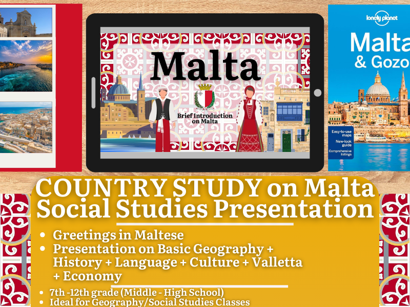 Malta Country Study - Geography + Social Studies Presentation - South Europe