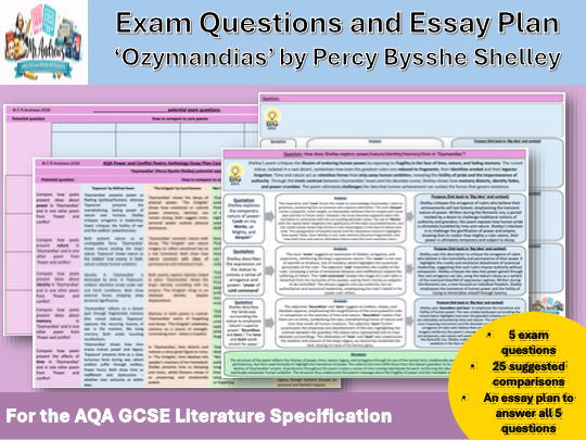 'Ozymandias' GCSE Exam Questions and Essay Plan (AQA)