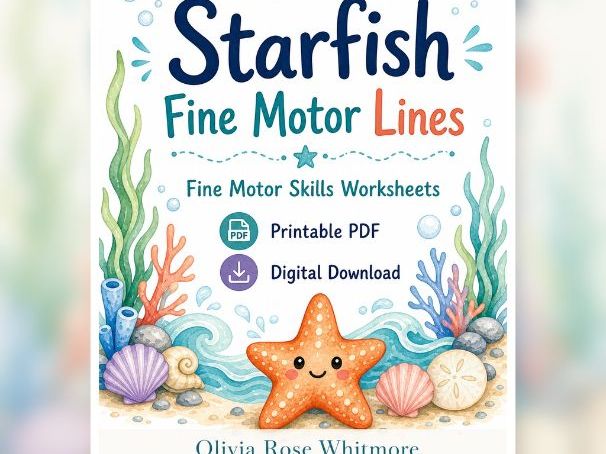 Starfish Fine Motor Worksheets for Kids