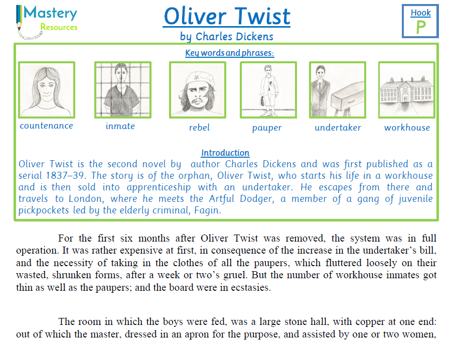 Oliver Twist by Charles Dickens comprehension Year 5/6