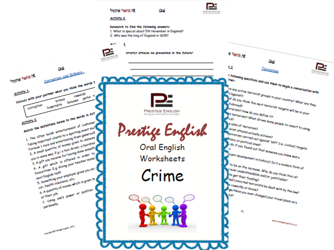 Oral / Speaking / Conversation - CRIME (English Worksheets)