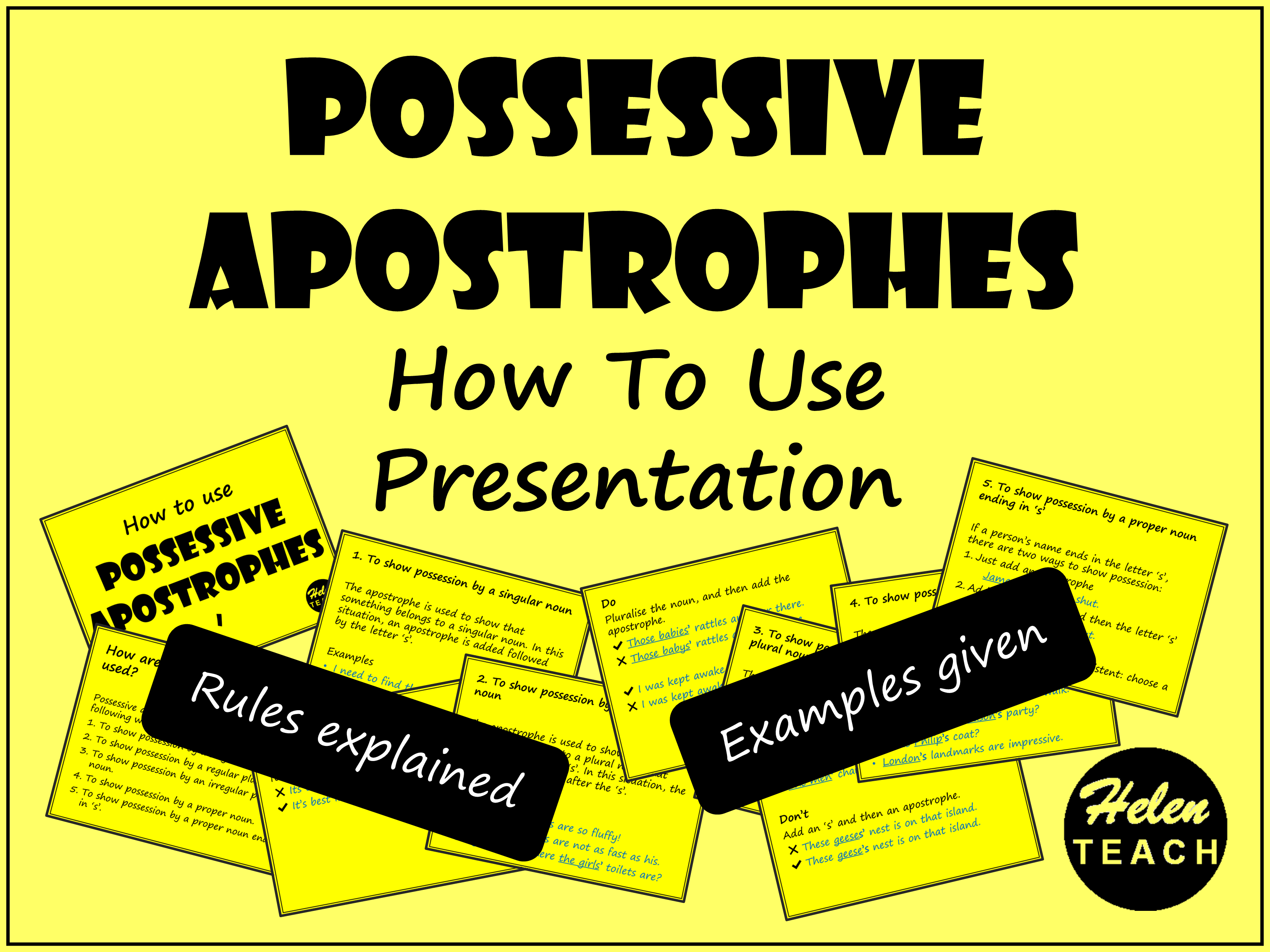 Possessive Apostrophes How To Use Presentation Teaching Resources