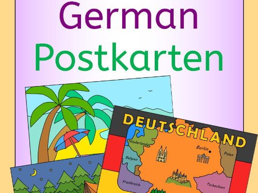 German Summer Holiday - write a postcard - Postkarten