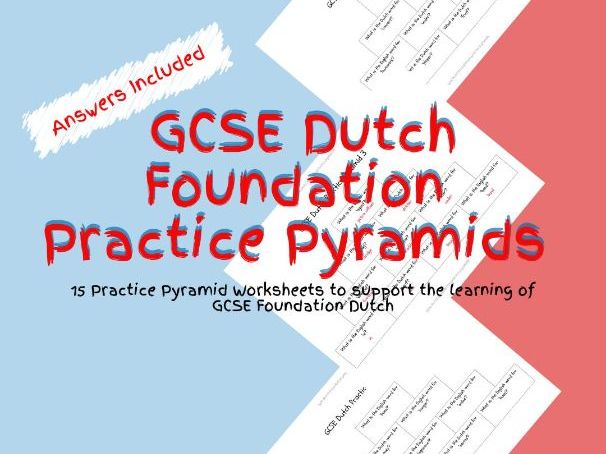 15 GCSE Foundation Level Dutch Practice Pyramid Worksheets PDF