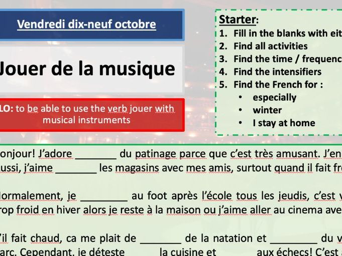 Jouer de la musique