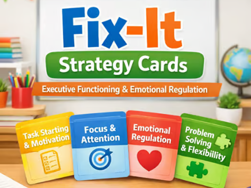 Fix-It Strategy Cards | Executive Functioning & Emotional Regulation Tools | SEL