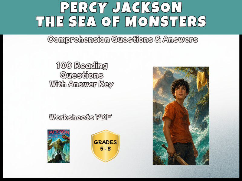 Percy Jackson Sea of Monsters Reading Comprehension | KS2 KS3 Novel Study Years 6-9