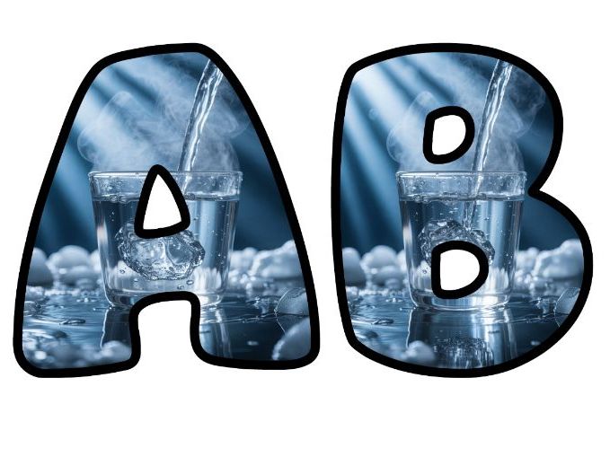 Water Ice Steam Science Highly Alphabet Lettering Set | Classroom Display | Upper & Lowercase, 0-9