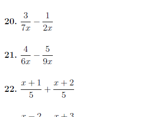 Adding and subtracting algebraic fractions (easy) worksheet (with ...