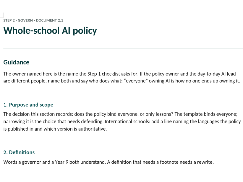School AI Policy Pack: 7 documents