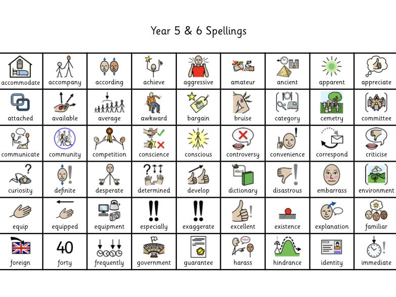 Year 5 & 6 Spellings