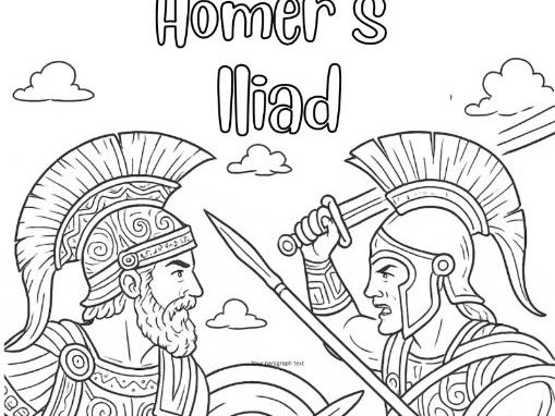 Homer's Iliad Colouring Page Greek Mythology
