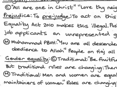 Human Rights and Social Justice CGP Chapter Notes Handwritten Knowledge Organiser