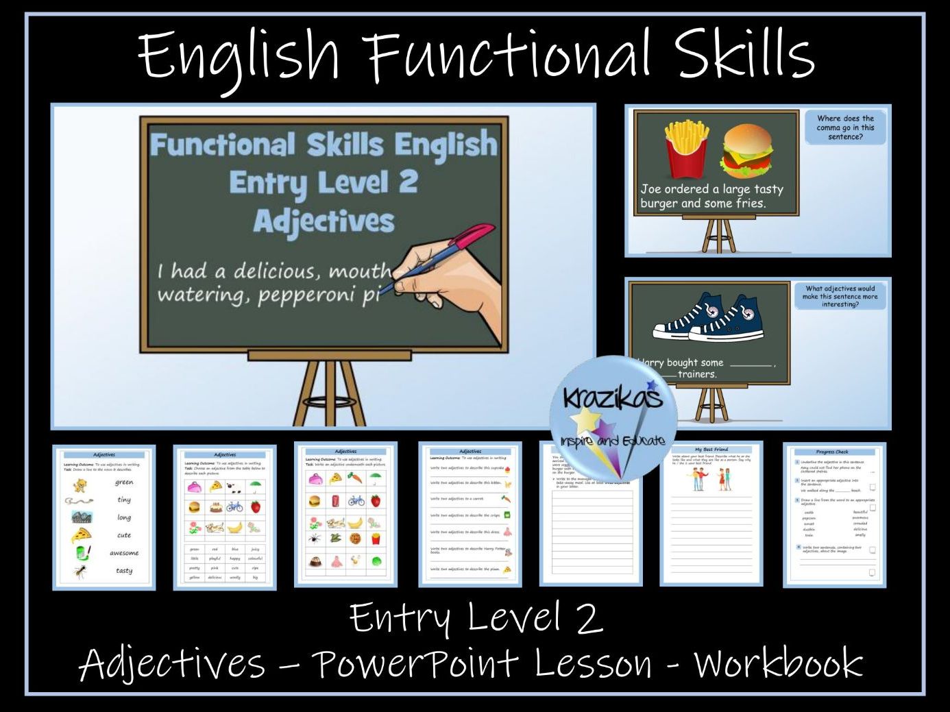 English Functional Skills - Entry Level 2 - Writing - Adjectives
