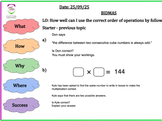 BIDMAS / Order or Operations