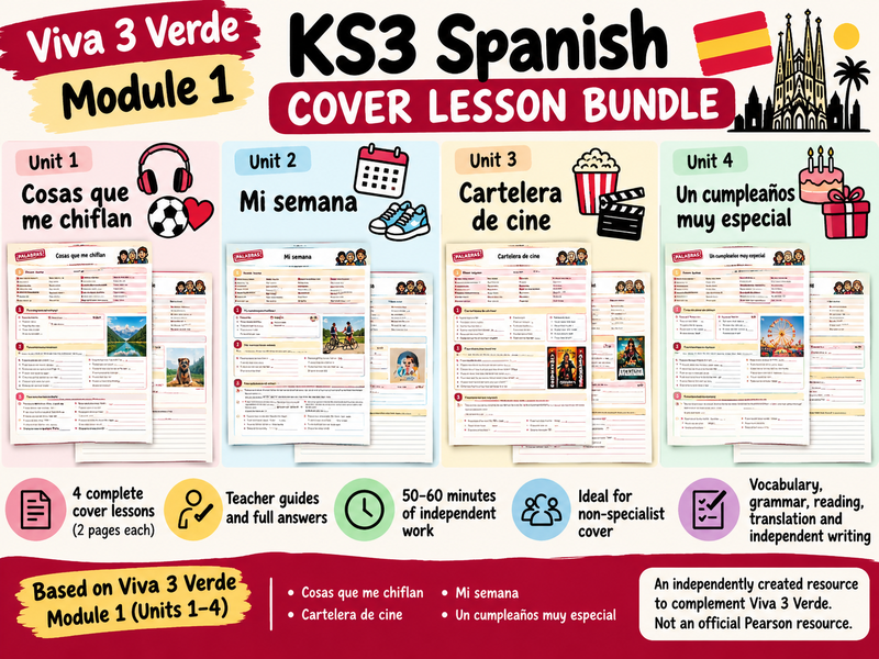 Viva 3 Verde Module 1 Cover Lesson Bundle – Units 1–4