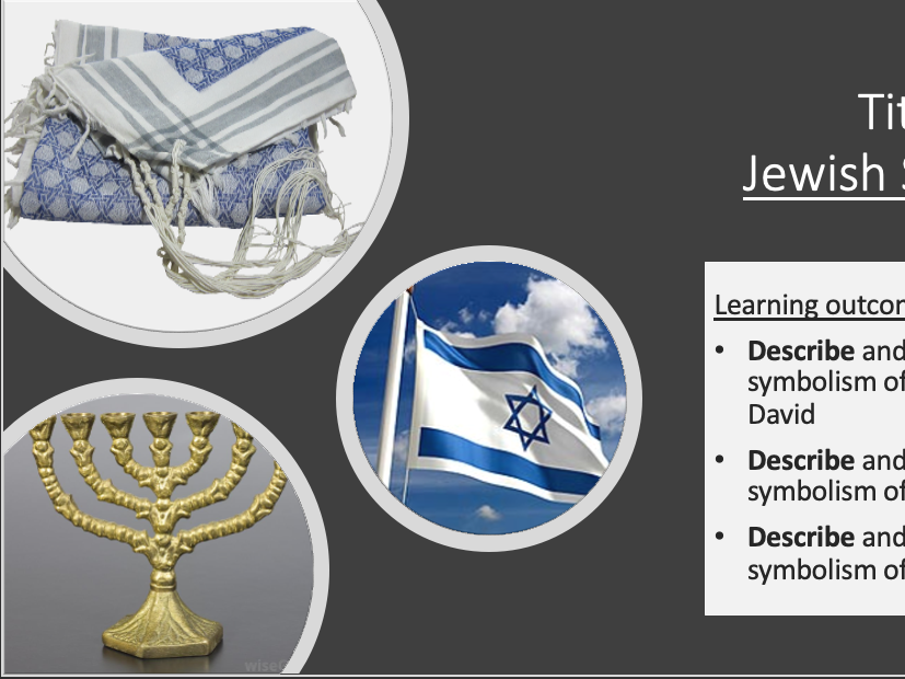 KS3 Jewish Symbols Star of David Menorah Tallit Teaching Resources