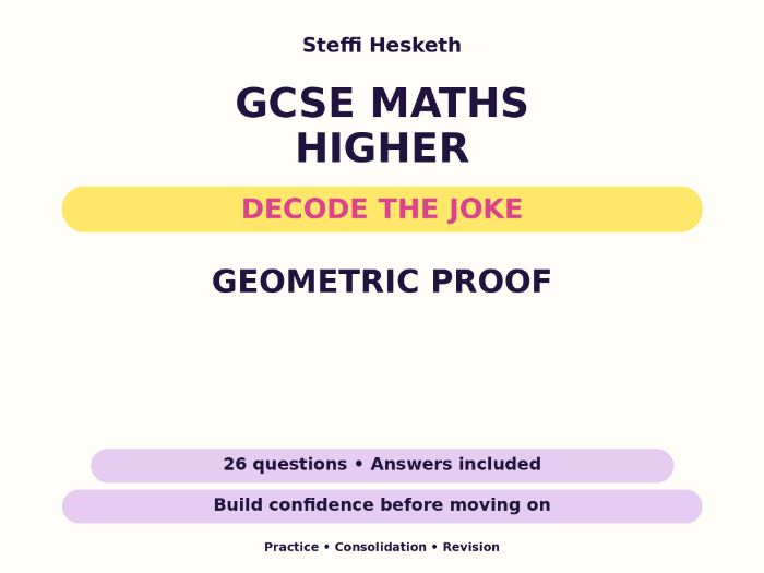 Geometric Proof | GCSE Decode the Joke + Answers