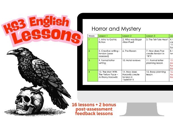 KS3 Year 8 English – Horror & Mystery SOW (16 Lessons + Bonus Assessment Feedback Lessons