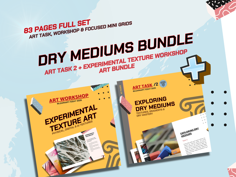 Dry Mediums Bundle | KS3 KS4 GCSE | Middle & High School Art | ART TASK 2 + Texture Workshop