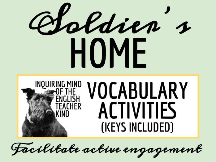 "Soldier's Home" by Ernest Hemingway Vocabulary Games (Historical Fiction)