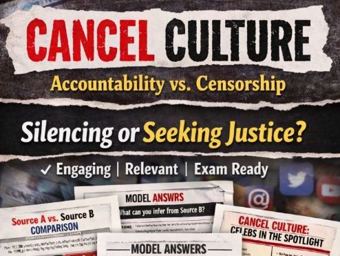 AQA Language Paper 2 Lesson & Resources KS4 English: Cancel Culture – Accountability vs Censorship