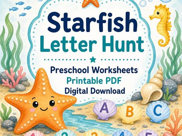 Starfish Letter Preschool Worksheets
