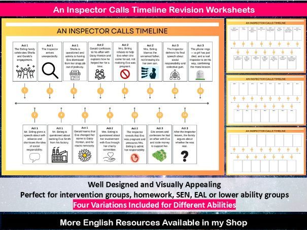An Inspector Calls Timeline Worksheet