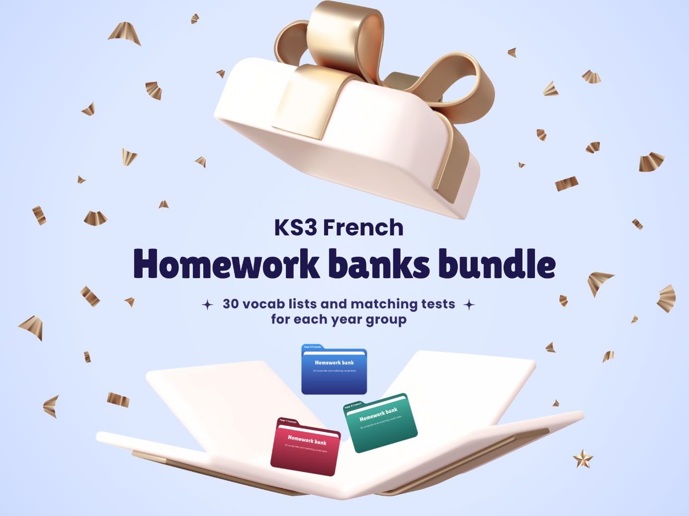 Homework banks bundle – KS3 French (Years 7, 8 and 9)