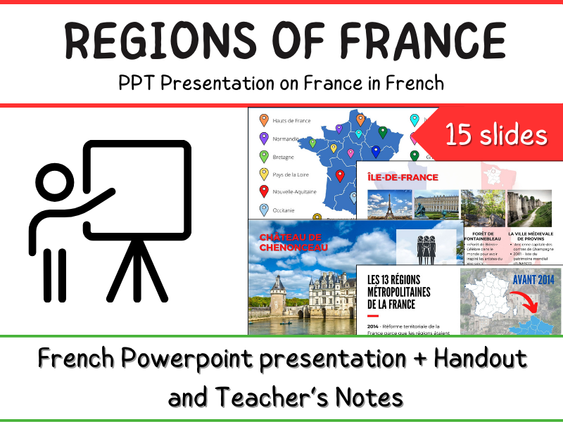 Regions of France - Introductory Powerpoint with Teacher's Notes & Handout