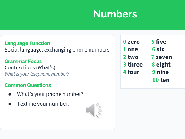 English Language Lesson 2 cardinal/ordinal numbers Adult Beginner: