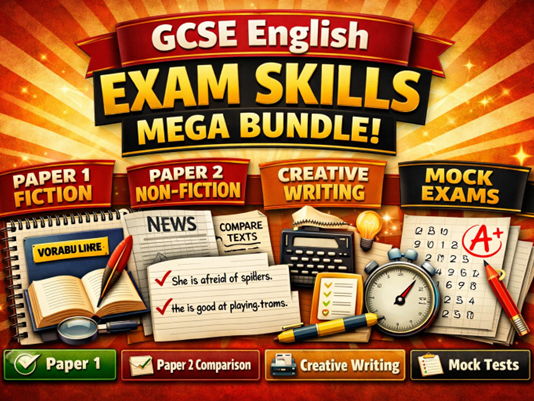 GCSE English Language Exam Skills Mega Bundle – Paper 1 & Paper 2 Masterclasses, Creative Writing, Mock Exams & Revision Lessons
