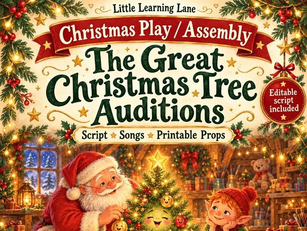 Christmas Play / Assembly with Editable Script – The Great Christmas Tree Auditions
