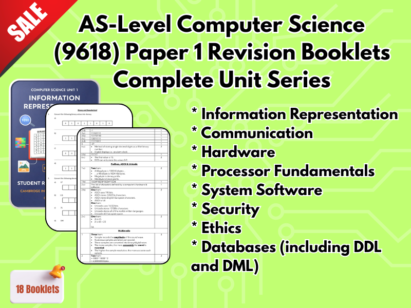 Cambridge AS Level Computer Science (9618) – Paper 1 Revision Bundle