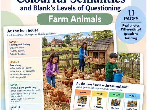 Farm Animals|Colourful Semantics & Blank's Levels | Speech and Language | Ready to Print